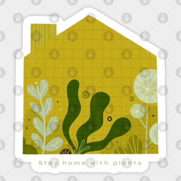 Stay home with plants Sticker by Maia Fadd